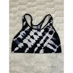 PINK Victoria’s Secret Black White Sports Bra Sz S